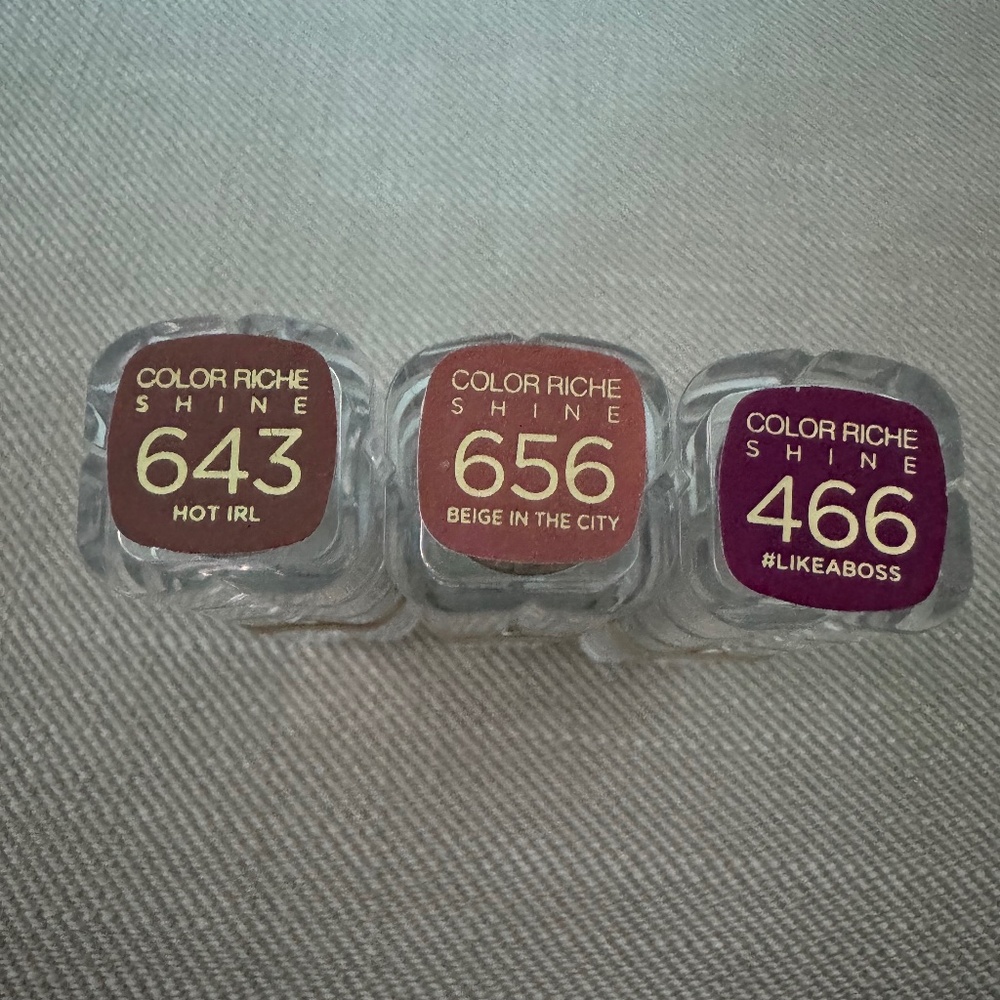 ✨ Set of 3 L’Oréal Color Riche Shine Lipsticks New ✨